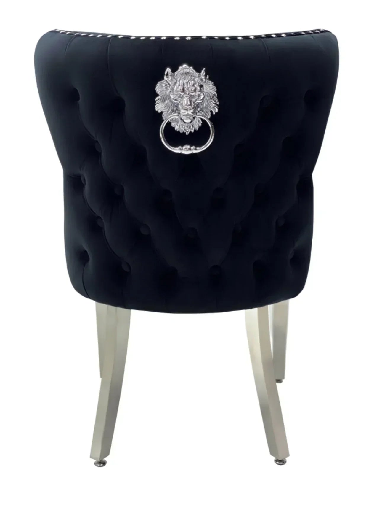 Louis Marble Round Table Light Grey With 4 Pink Valentino Lion Knocker Chairs