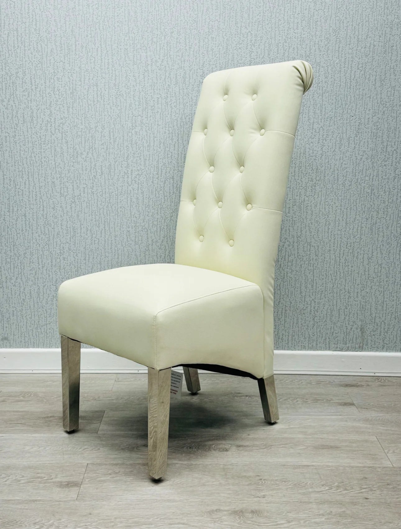 Sofia Grey Pu Leather Chair Lion Knocker