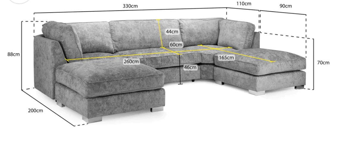 Bishop Fullback Sofa Truffle U Shape Corner