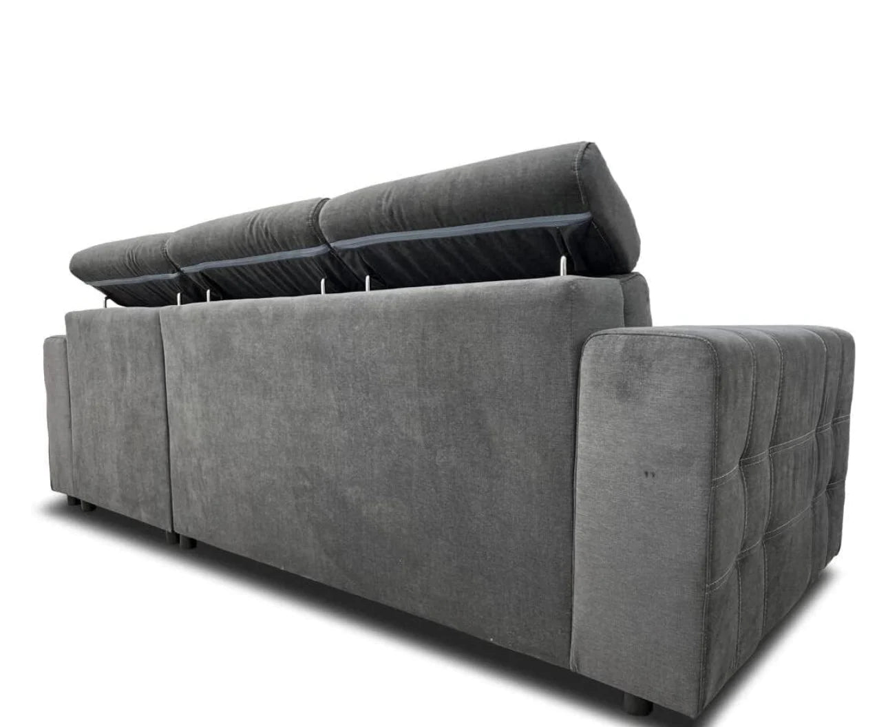 LUCA CORNER FABRIC SOFA BED WITH STORAGE- UNIVERSAL SIDE – GREY