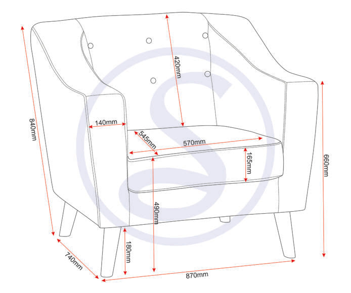 Ashley 1 Seater Sofa