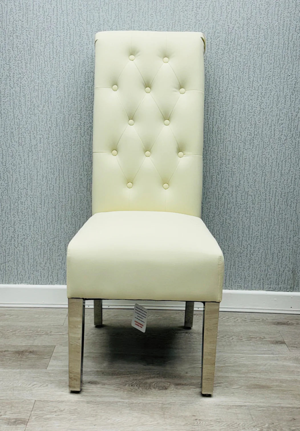 Sofia Grey Pu Leather Chair Lion Knocker
