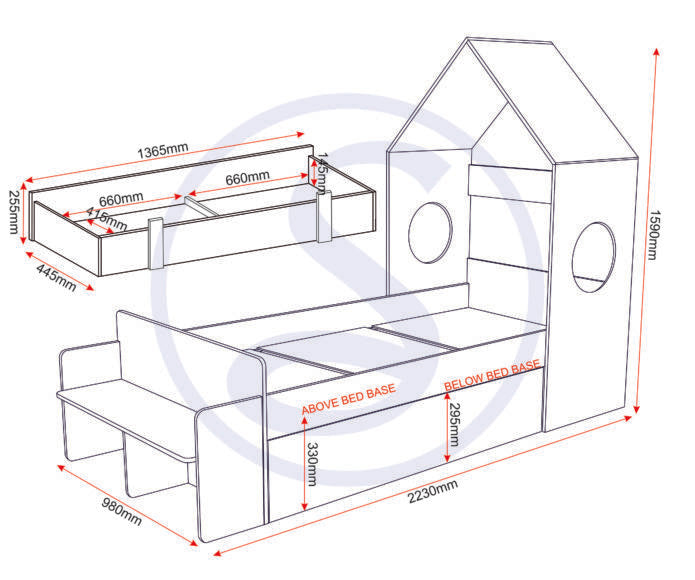 Cody 1 Drawer House Bed