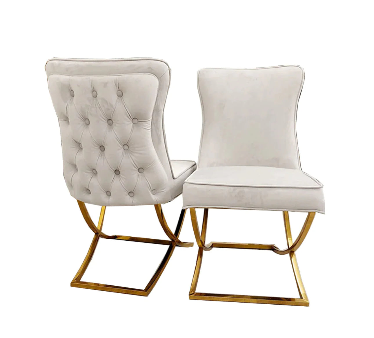 Sandhurst X Leg & Cross Leg Dining Chair In Gold