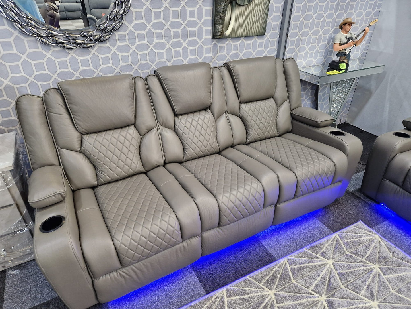 Roma Electric Recliner 3 Seater Sofa + Electric Recliner 2 Seater Genuine Leather