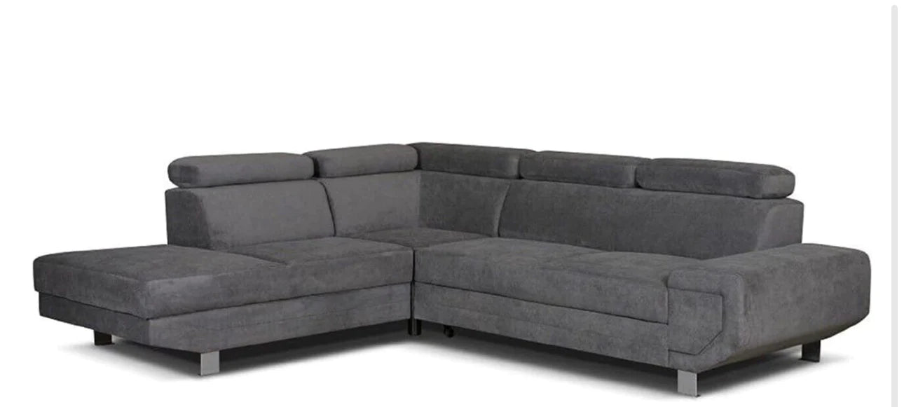 FABRIC SOFA BED WITH STORAGE – RIGHT HAND – GREY