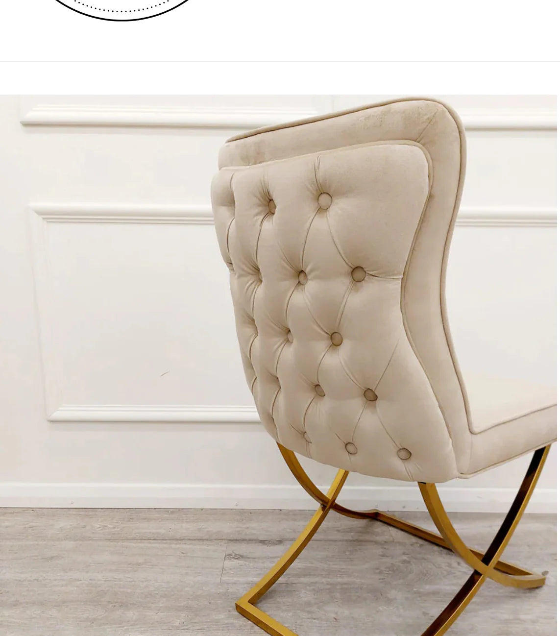 Sandhurst X Leg & Cross Leg Dining Chair In Gold