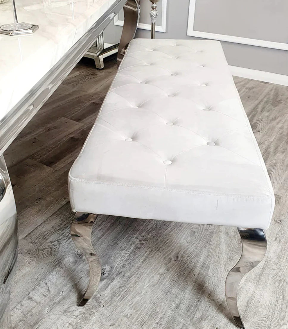 Louise Bench Dark Grey With Silver Leg