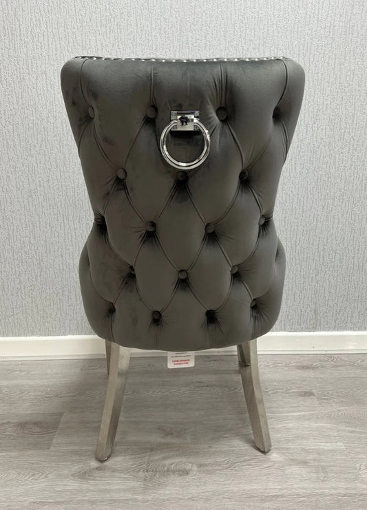 Victoria Dark Grey Dining Chair Ring Knocker
