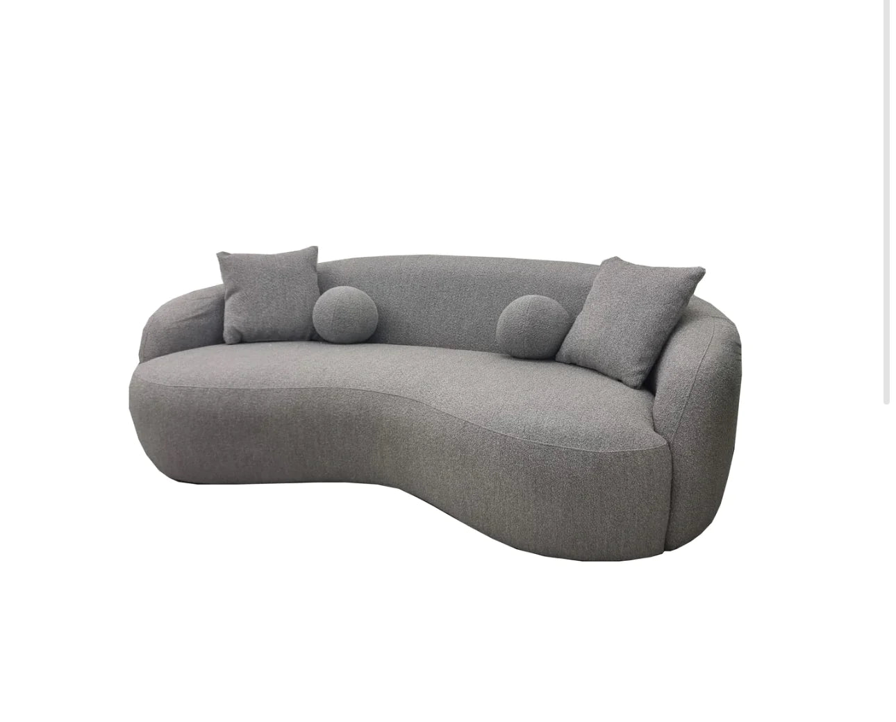 The Wave Boucle 3 Seater Sofa - Grey