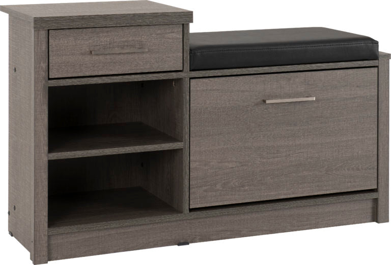Black Wood Grain/Black Faux Leather