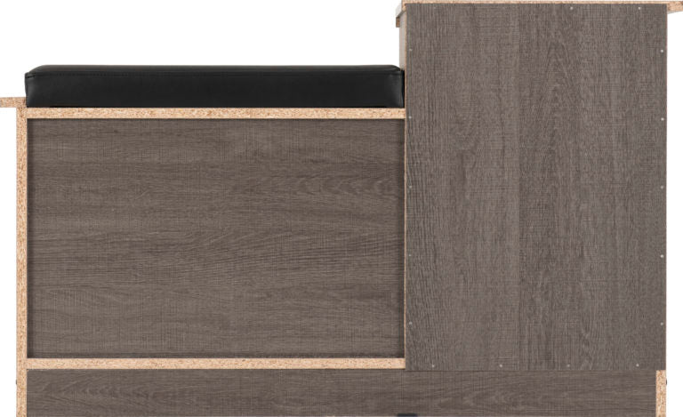 Black Wood Grain/Black Faux Leather