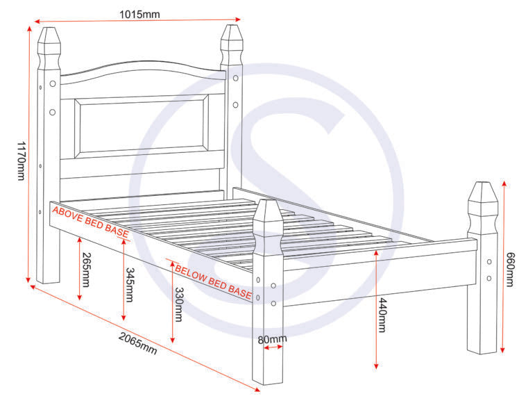 Corona 3' Bed Low Foot End