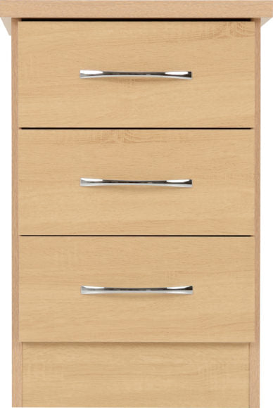Nevada 3 Drawer Bedside