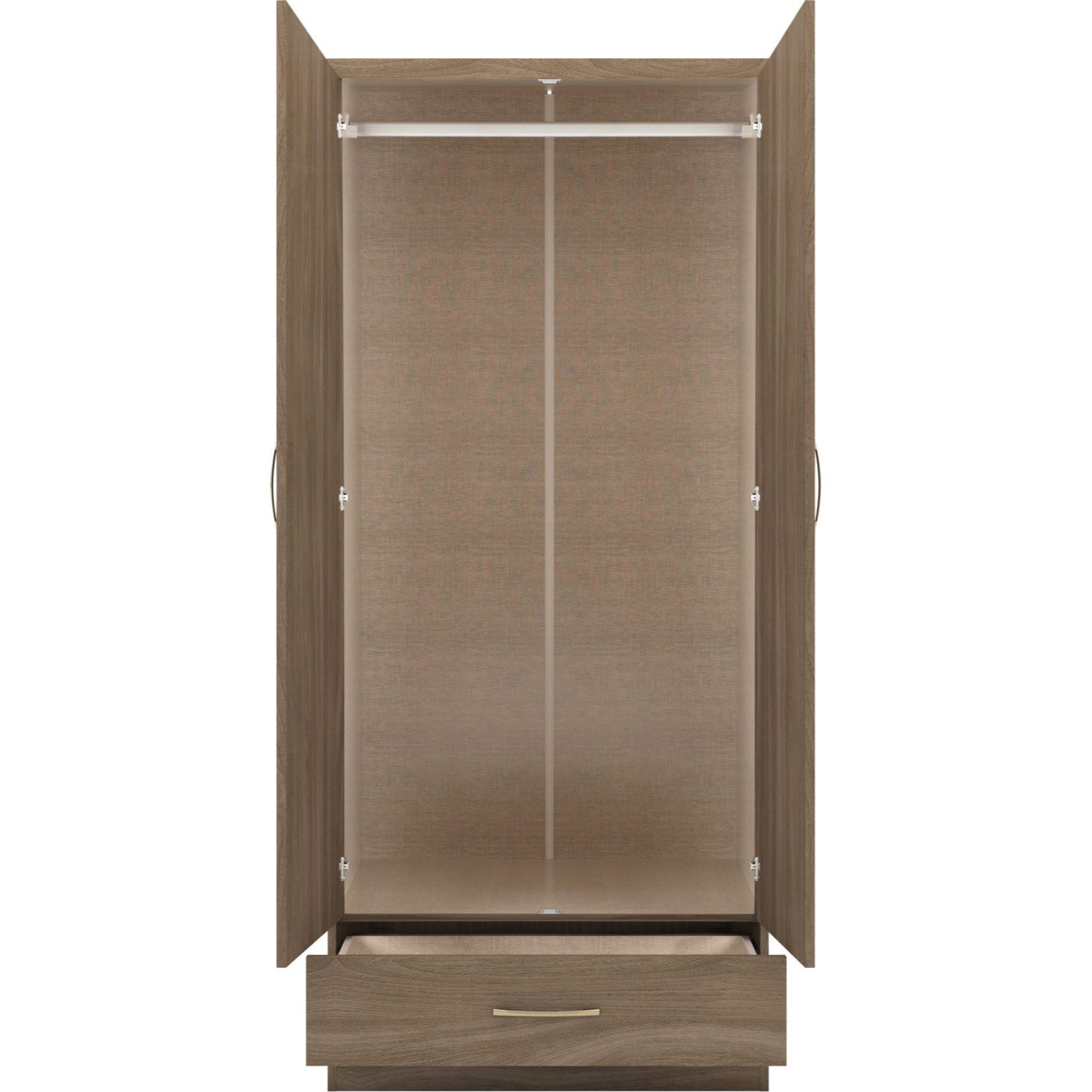 Nevada Mirrored 2 Door 1 Drawer Wardrobe