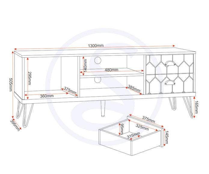 Ottawa 1 Door 2 Drawer TV Unit