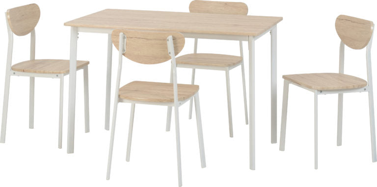Riley Large Dining Set White Leg