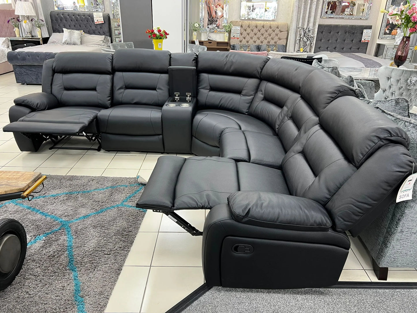 Recliner Corner Sofa - Black