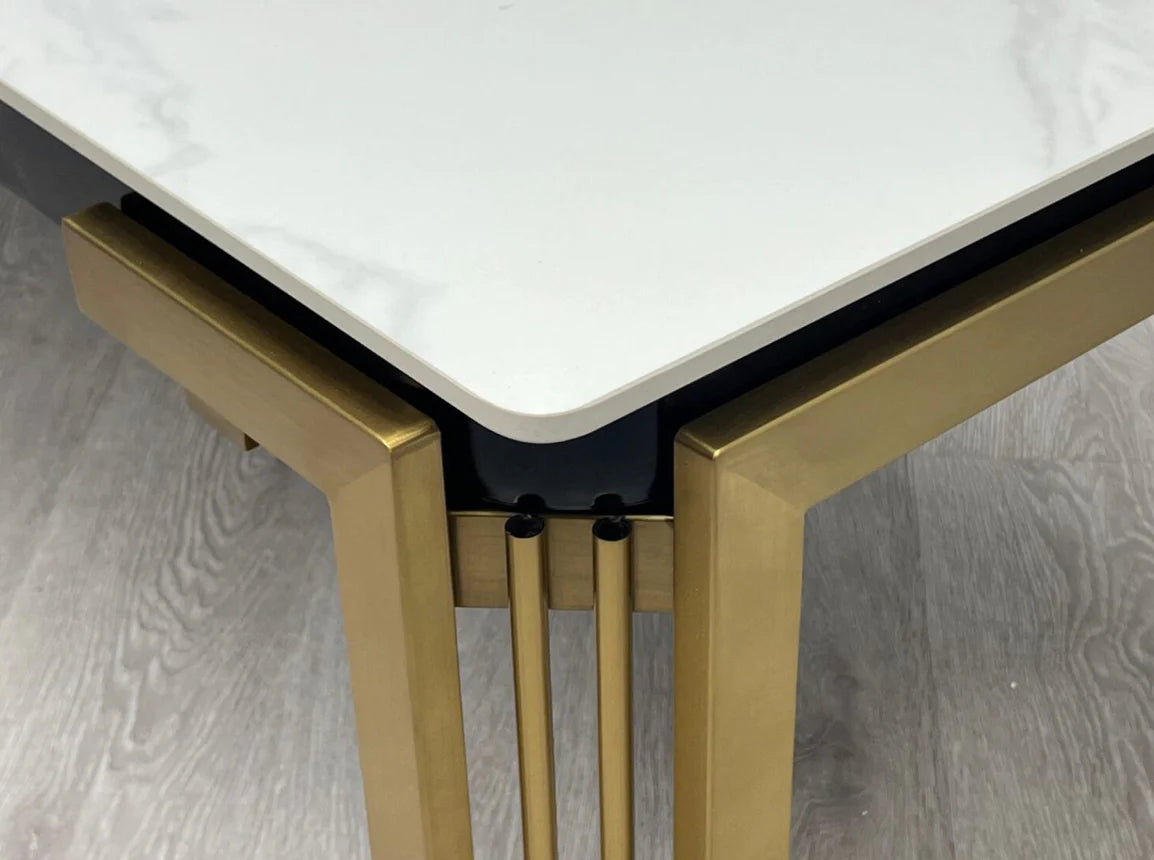 Sorrento Rectangle Ceramic Gold Coffee Table