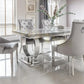 Ariana Marble Dining Table Light Grey + Jessica Dining Chairs Ring Knocker Light Grey