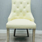 Majestic Cream PU Leather Chair Lion Knocker