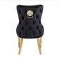 Louis Marble Dining Table Black And Gold With Victoria Black And Gold Lion Knocker Chairs