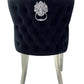 Louise Marble Dining Table 120x80cm Light Grey Table With 4 Valentino Dark Grey Lion Knocker Chairs