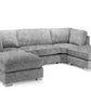 BISHOP U SHAPE FULL BACK CORNER FABRIC SOFA GREY