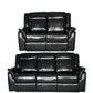 ALEX GENUINE LEATHER 3+2 SEAT RECLINER SOFA SET – BLACK