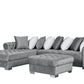 VERONICA CHESTERFIELD FABRIC CORNER SOFA – GREY