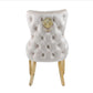 Round Marble Dining Table With Victoria Gold Dining Chairs With Lion Knocker