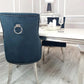 Arianna Marble Dining Table Light Grey Table With Jessica Silver Chairs