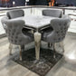 1M Square Dining Table + 4 Valentino Dining Chairs Lion Knocker