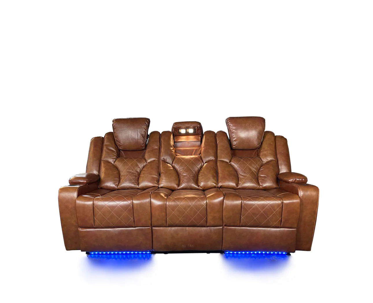 AMSTERDAM 3+2 TOP GENUINE LEATHER ELECTRIC LED RECLINING SOFA