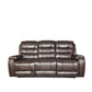 ALASKA 3+2 RECLINER LEATHER AIRE SOFA – BROWN