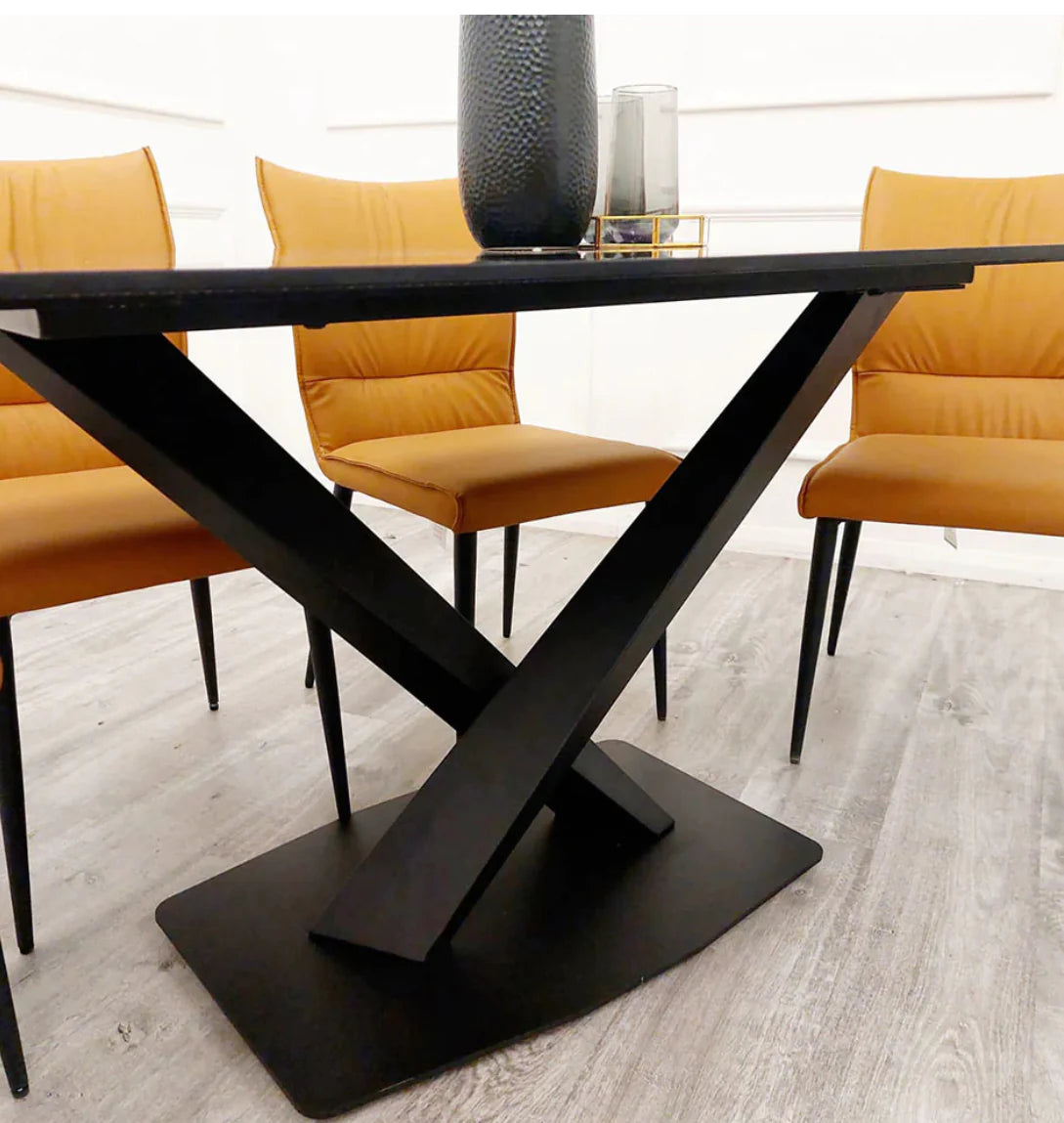 Apollo 1.6 Black Dining Table With Black Sintered Stone