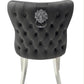 Louis Marble Round Table Light Grey With 4 Pink Valentino Lion Knocker Chairs