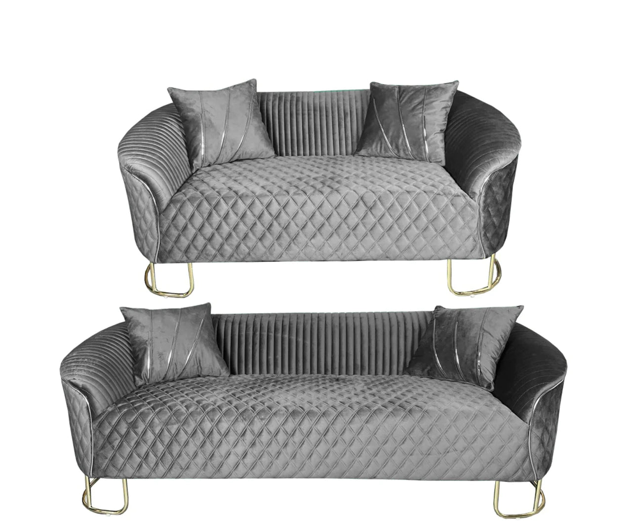 CHELSEA 3+2 FABRIC SOFA SET – GREY