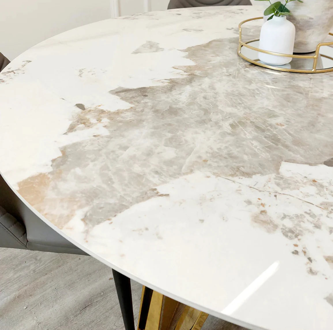 Nero Gold 1.3 Round Dining Table With Sintered Stone Top