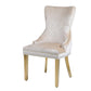 Round Marble Dining Table With Victoria Gold Dining Chairs With Lion Knocker