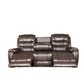 ALASKA 3+2 RECLINER LEATHER AIRE SOFA – BROWN