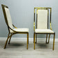 Round Dining Table Marble Cream & Gold + Windsor Dining Chair Cream & Gold