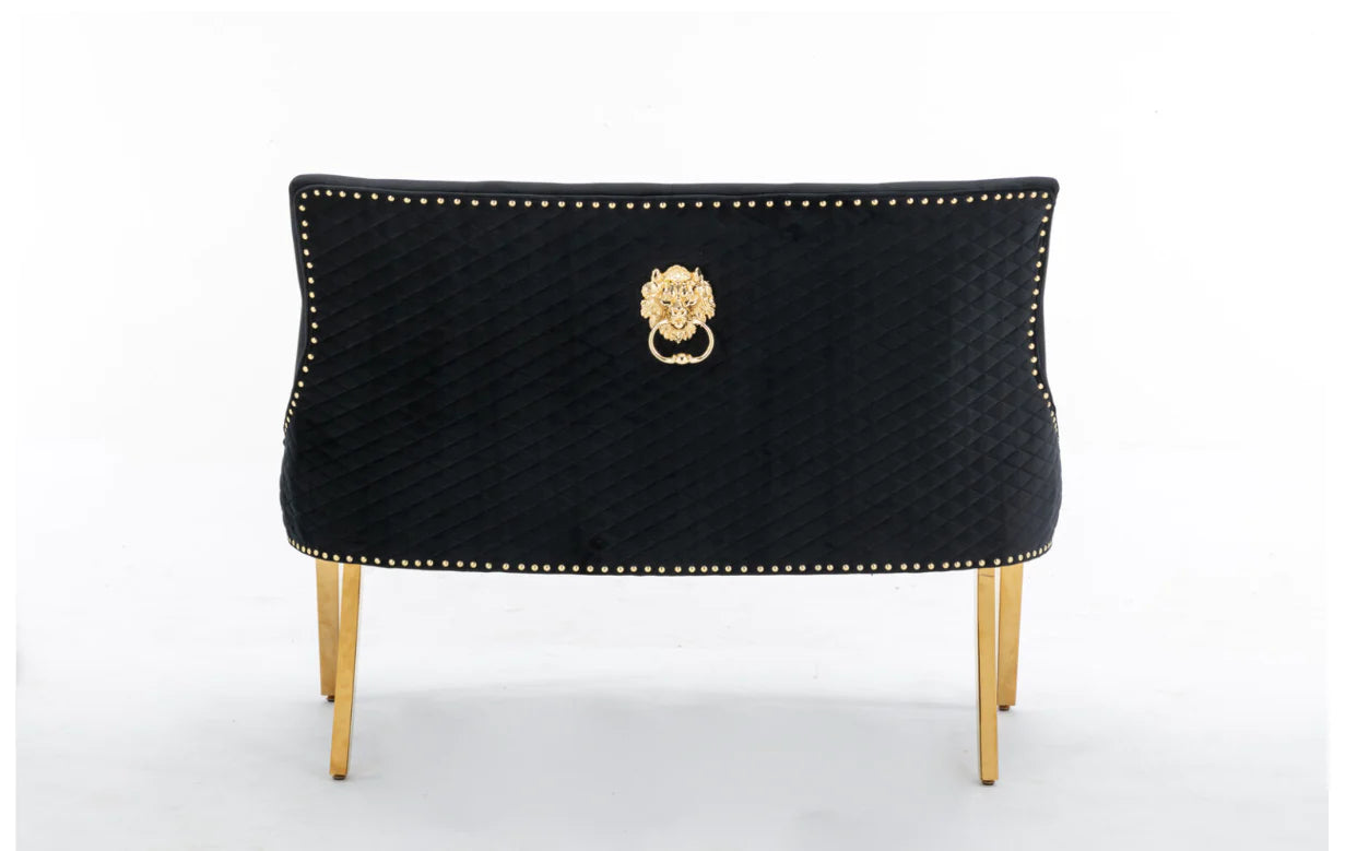 Majestic Gold Black High Bench Lion Knocker