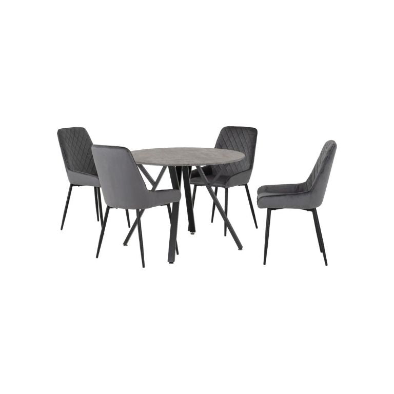 Athens Round Dining Set with Avery Chairs