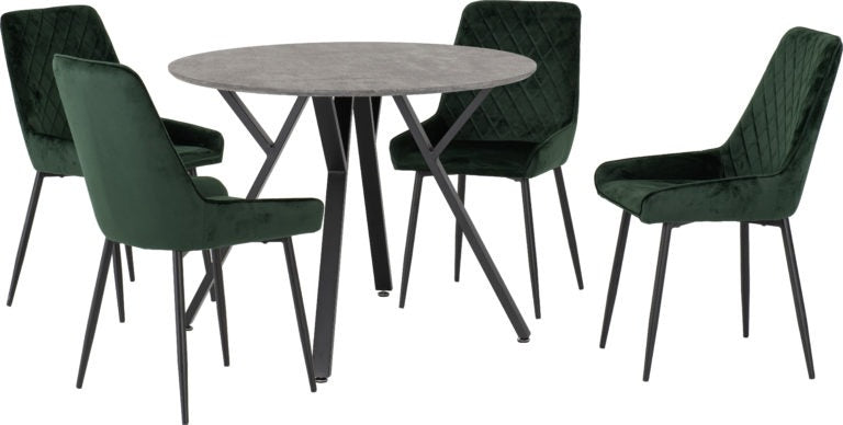 Athens Round Dining Set with Avery Chairs