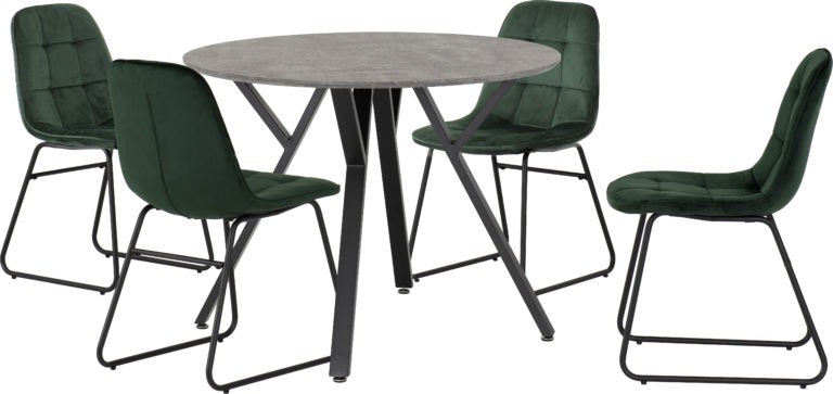 Athens Round Dining Set with Avery Chairs