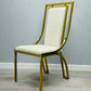 Round Dining Table Marble Cream & Gold + Windsor Dining Chair Cream & Gold