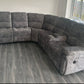 Venice Fabric Electric Recliner Sofa Silver