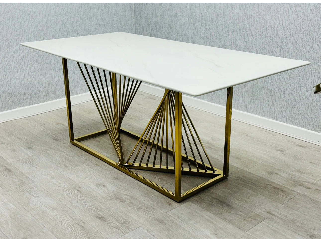 1.8M Amelia Dining Table White Gold Leg