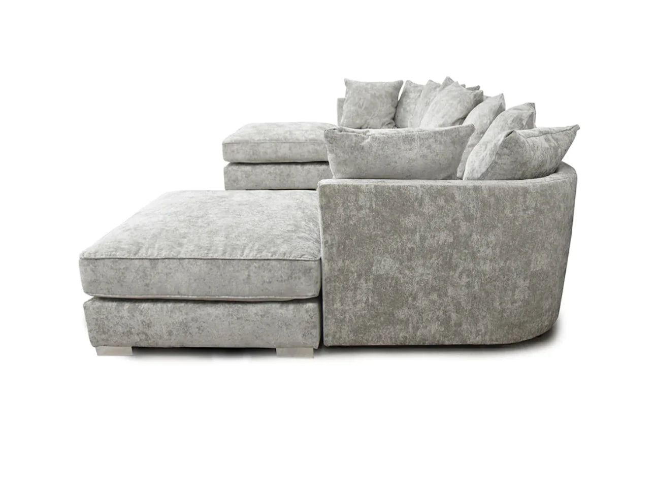 BISHOP U SHAPE FULL BACK CORNER FABRIC SOFA GREY